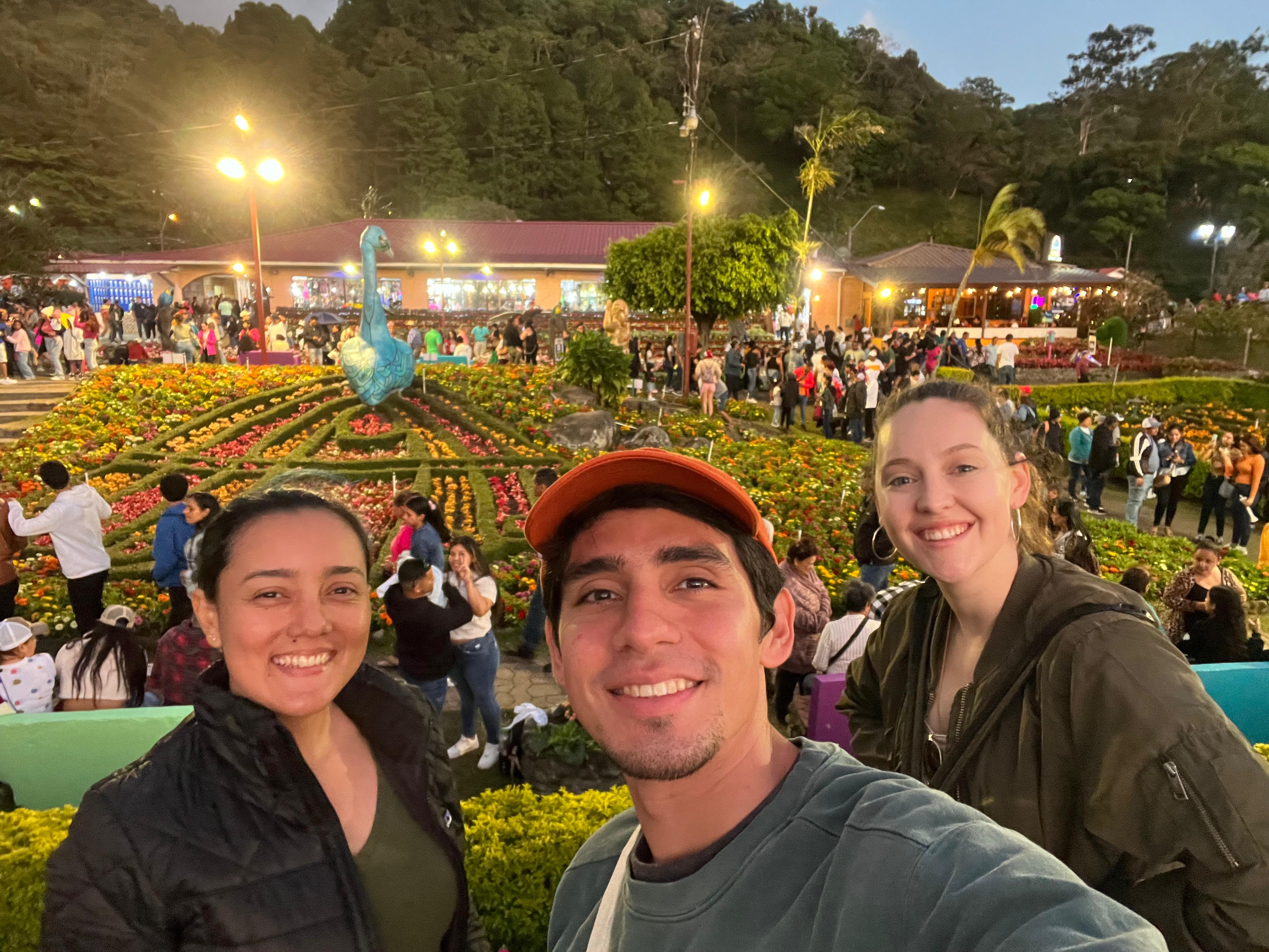 Leah, Katherine, and Pedro at the Feria de las Flores y del Café de Boquete